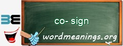 WordMeaning blackboard for co-sign